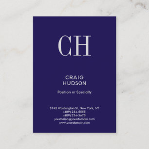 Carte de visite professionnel tendance Blue Monogr