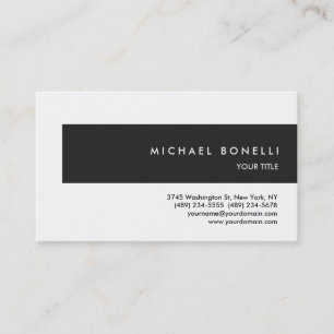 Carte de visite professionnel tendance gris blanc