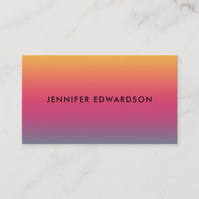 Carte De Visite Professionnel turquoise magenta jaune de gradient (Devant)