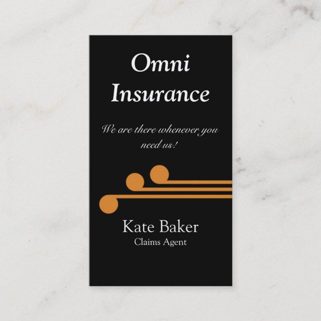 Carte de visite professionnel ultramoderne, Orange (Devant)