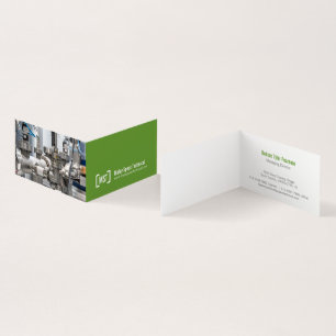 Carte De Visite Professionnel vert et blanc deux photos