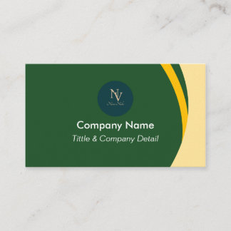 Carte de visite professionnel vert et jaune