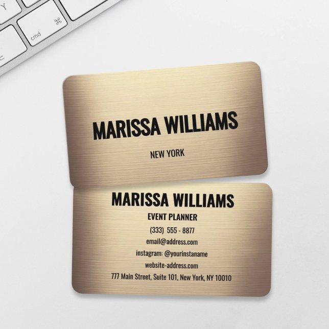 Carte de visite professionnel White Gold Minimalis (Créateur téléchargé)