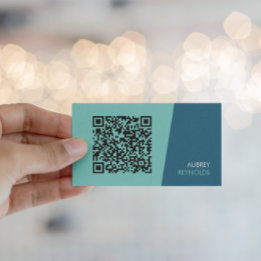 Carte de visite professionnelle à code QR sarcelle