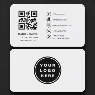 Carte de visite professionnelle avec code QR et lo