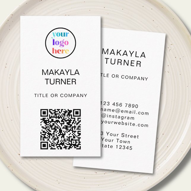 Carte de visite professionnelle avec logo et code  (Créateur téléchargé)