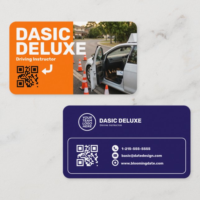 Carte de visite professionnelle avec logo et code  (Devant / Derrière)