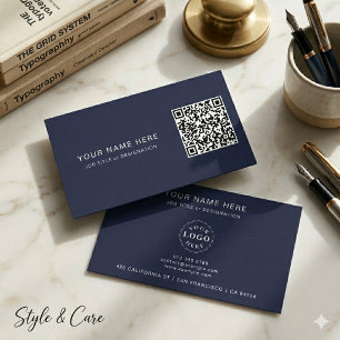 Carte de visite professionnelle avec QR Code & Log