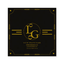 Carte de visite professionnelle carré noir et or m