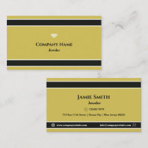 Carte de visite professionnelle de bijoutier jaune