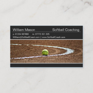 Carte de visite professionnelle de softball sur un