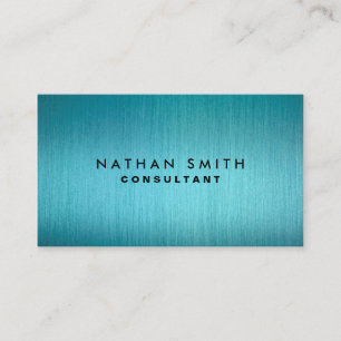 Carte de visite professionnelle en métal bleu mode