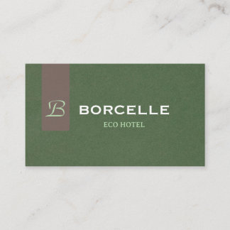 Carte de visite professionnelle en vert olive élég