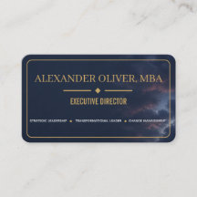 Carte de visite professionnelle luxe bleu marine e