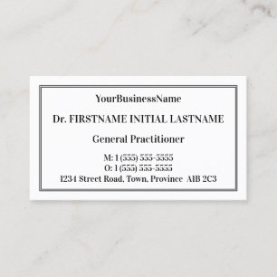 Carte de visite professionnelle médicale simple