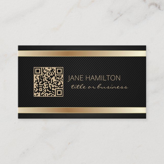 Carte de visite professionnelle moderne or code QR (Devant)