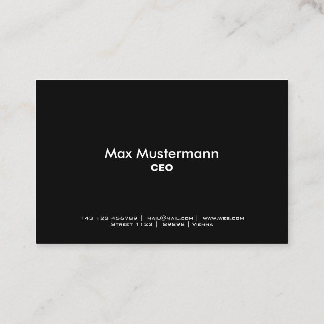 Carte de visite professionnelle noire (Dos)