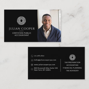 Carte de visite professionnelle noire pour comptab