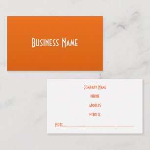 Carte de visite professionnelle orange