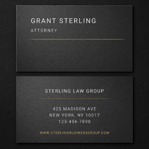 Carte de visite professionnelle pour avocat noir 