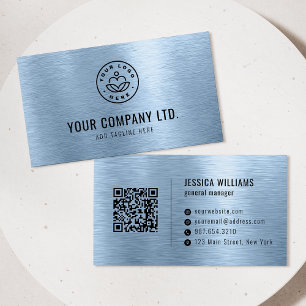 Carte de visite professionnelle QR Code en métal b