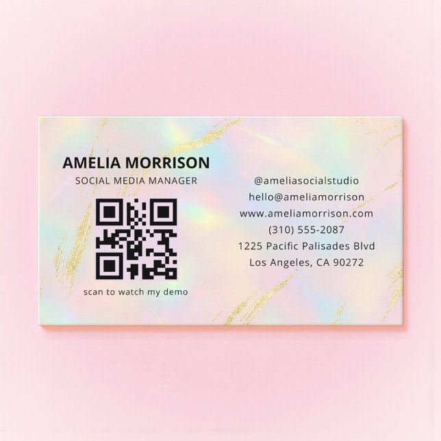 Carte de visite professionnelle QR Code Opale Mini (Créateur téléchargé)