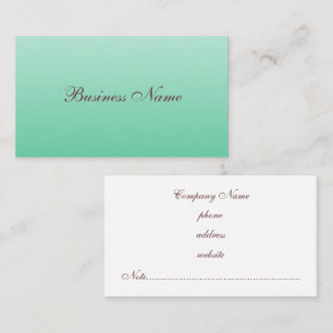 Carte de visite professionnelle verte menthe