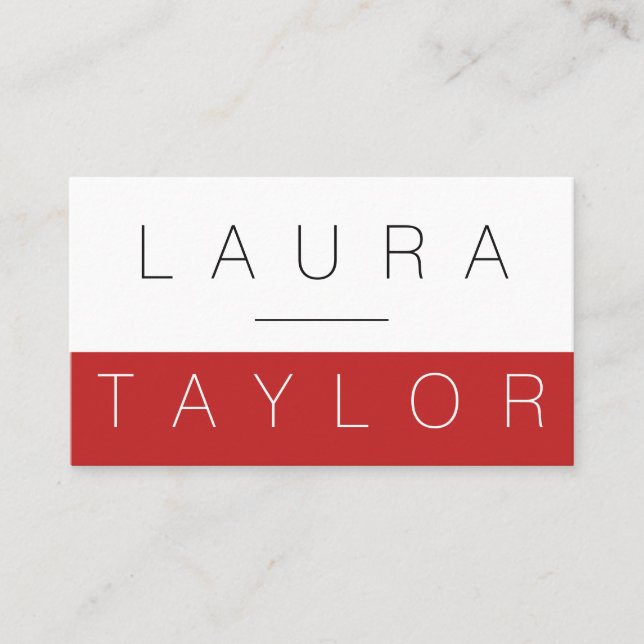 Carte De Visite Professionnellement Sophistiqué Rouge Blanc (Devant)