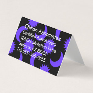 Carte De Visite Professions New Age Purple Soleil & Lune Noir