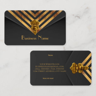 Carte De Visite Profil Affaires Or Velours Noir Rayure