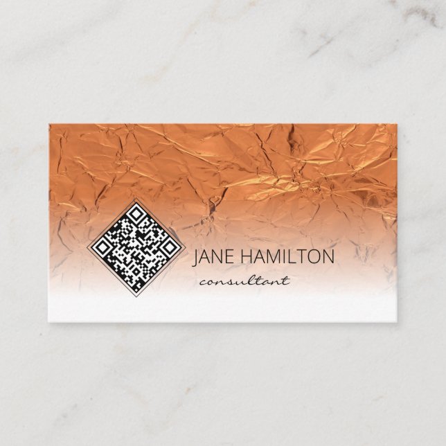 Carte De Visite Profil cuivre Code QR (Devant)
