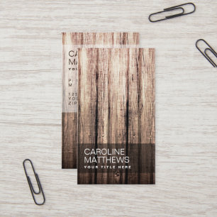 Carte De Visite Profil en bois patiné élégant de professionnel de