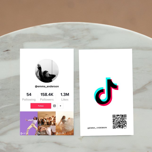 Carte De Visite Profil Tiktok UGC Médias sociaux Suivez-moi (Créateur téléchargé)