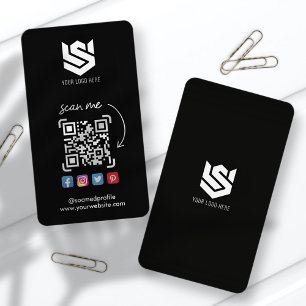 Carte De Visite Profils de médias sociaux QR Code Logo Moderne Sim