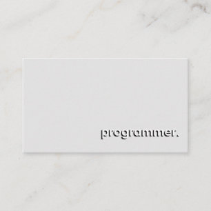 Carte De Visite Programmateur blanc gris simple