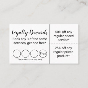 Carte De Visite Programme de récompenses de fidélité et de réducti