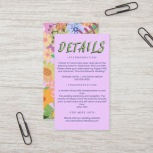 Carte De Visite Programmes de mariage de fleurs