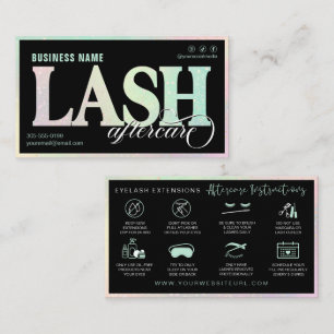 Carte De Visite Prolongations Lash Après-soins Pastel Rainbow Mint