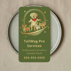 Carte De Visite Promeneur de Chien Formateur Garde de Luxe Service