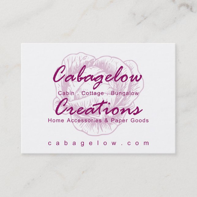 Carte De Visite Promo de logo de chou de créations de Cabagelow (Devant)