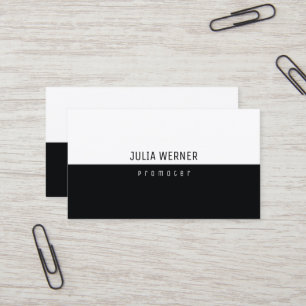 Carte De Visite Promoteur minimaliste moderne noir et blanc