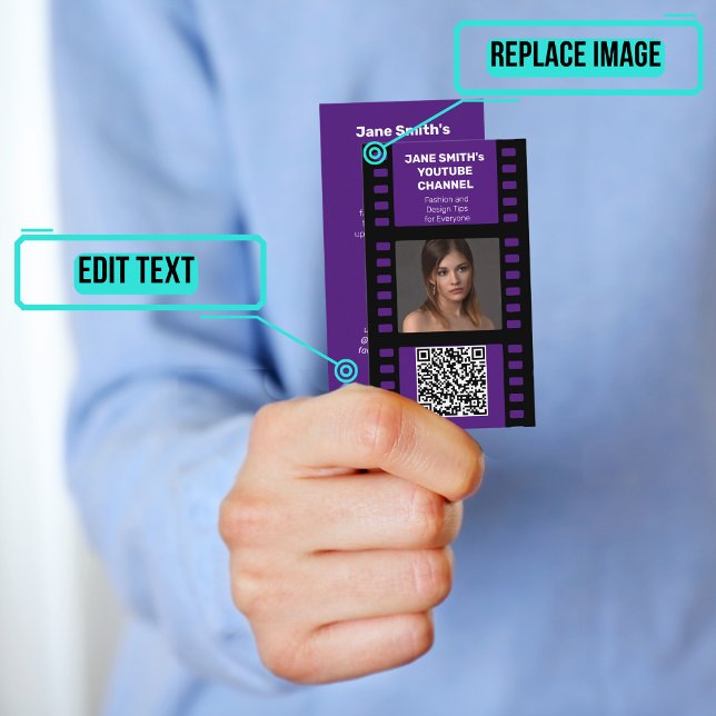 Carte De Visite Promotion de la chaîne YouTube - Purple Film Motif (Please enjoy our business card)