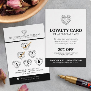 Carte De Visite Promotion de l'amour loyauté 7e visite 20% noir bl