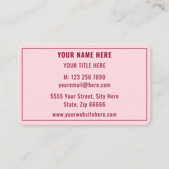Carte de visite promotionnel de société personnali (Devant)
