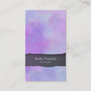 Carte De Visite Proofreader ImprimerPublier Purple Watercolor Tear