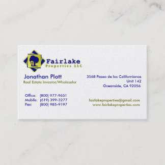 Carte De Visite Propriétés de Fairlake : Professionnel
