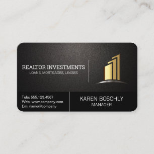 Carte De Visite Propriétés de l'immobilier Gold   Investissements