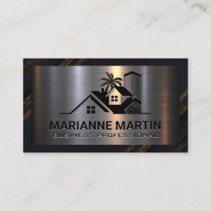 Carte De Visite Propriétés immobilières côtières   Métallique   No