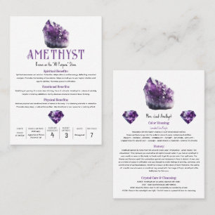 Carte De Visite Propriétés métaphysiques du cristal violet d'améth