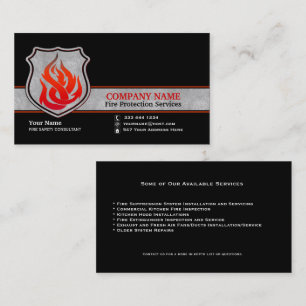 Carte De Visite Protection contre l'incendie du bouclier de flamme
